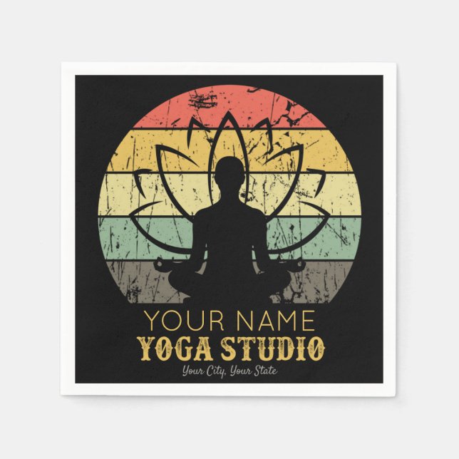 Personalised Yoga Studio Fitness Instructor Guru  Napkin (Front)