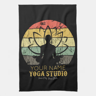 Personalised Yoga Studio Fitness Instructor Guru  Tea Towel