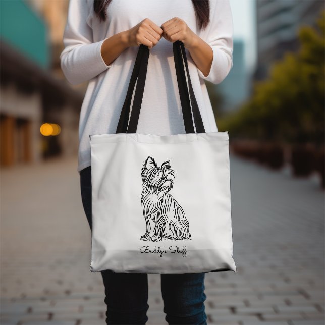 Personalised Yorkie Sketch Tote Bag (Creator Uploaded)