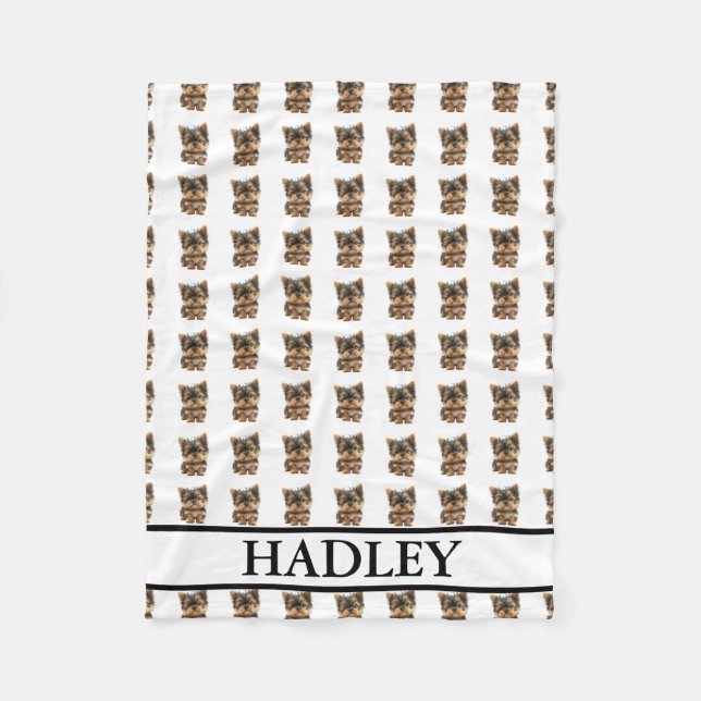 Personalised Yorkie Yorkshire Terrier  Fleece Blanket (Front)