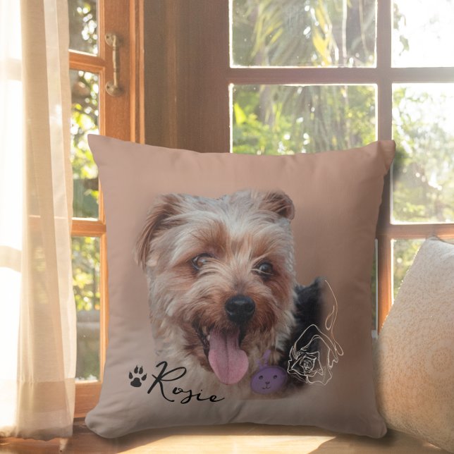 Personalised Yorkshire Terrier Dog Photo Image  Cushion (Personalized Yorkshire Terrier Dog Photo Image Throw Pillow)