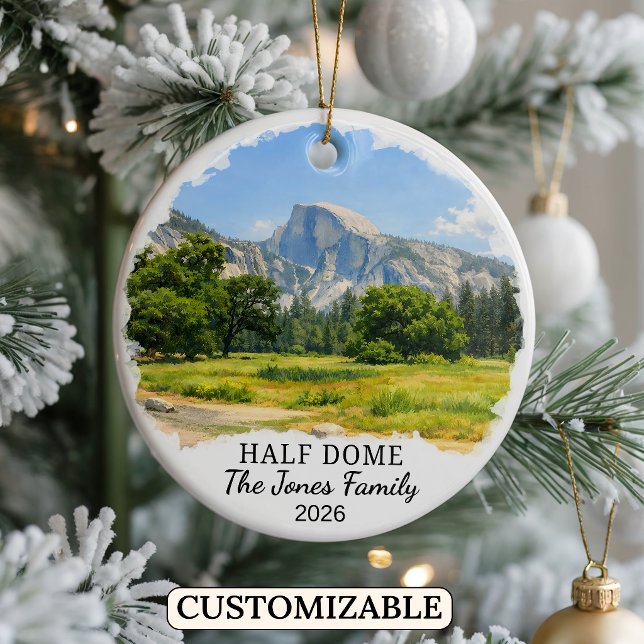 Personalised Yosemite Half Dome, Custom California Ceramic Tree Decoration (Creator Uploaded)