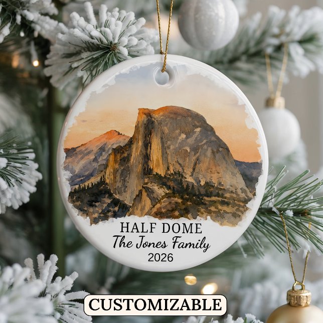 Personalised Yosemite Half Dome, Custom California Ceramic Tree Decoration (Creator Uploaded)