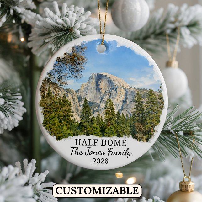 Personalised Yosemite Half Dome, Custom California Ceramic Tree Decoration (Creator Uploaded)