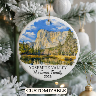 Personalised Yosemite Valley, Custom California Ceramic Tree Decoration
