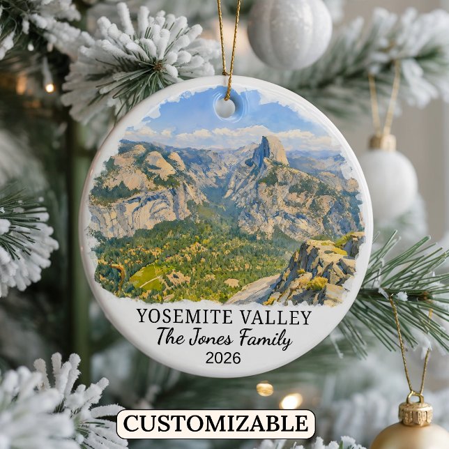 Personalised Yosemite Valley, Custom California Ceramic Tree Decoration (Creator Uploaded)