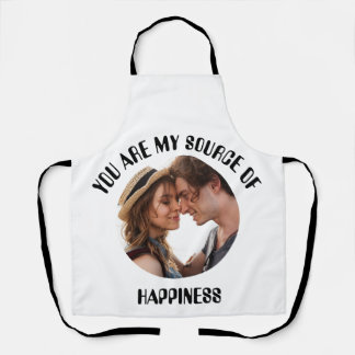 Personalised You Are My Source of Happiness Photo Apron