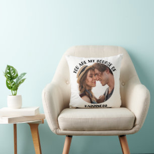 Personalised You Are My Source of Happiness Photo Cushion