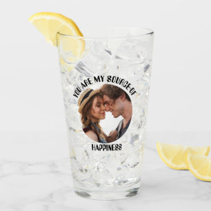 Personalised You Are My Source of Happiness Photo Glass