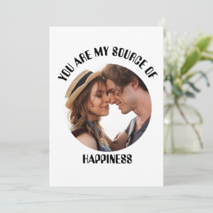 Personalised You Are My Source of Happiness Photo Holiday Card