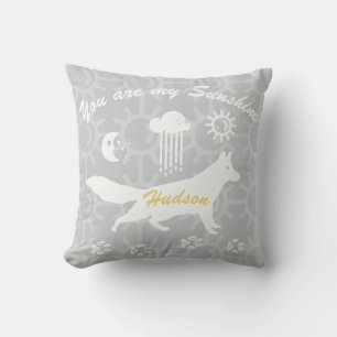Personalised You Are My Sunshine Fox Tracks Cushion