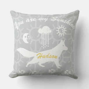Personalised You Are My Sunshine Fox Tracks Cushion