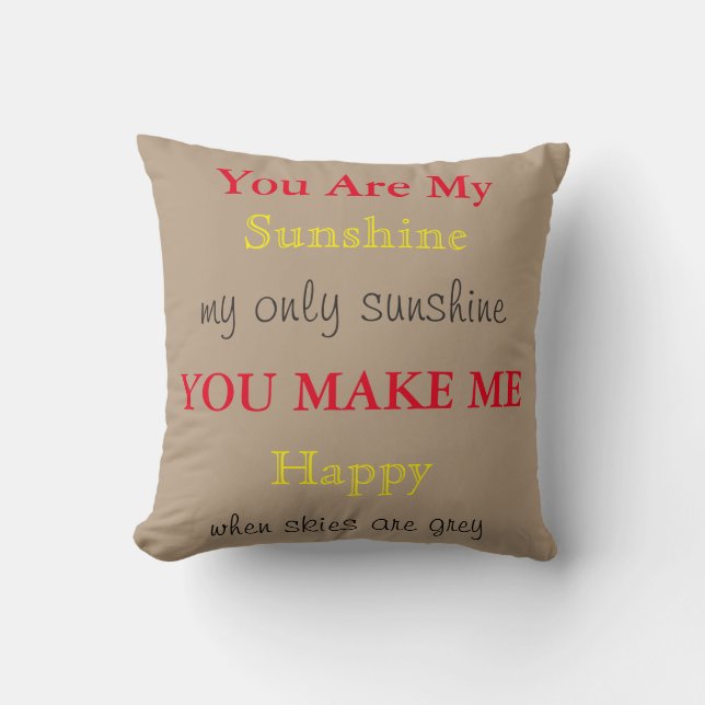 Personalised You are my sunshine Quoted Lovers Cushion (Front)