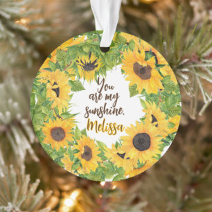 Personalised You are my Sunshine Sunflower Ornament