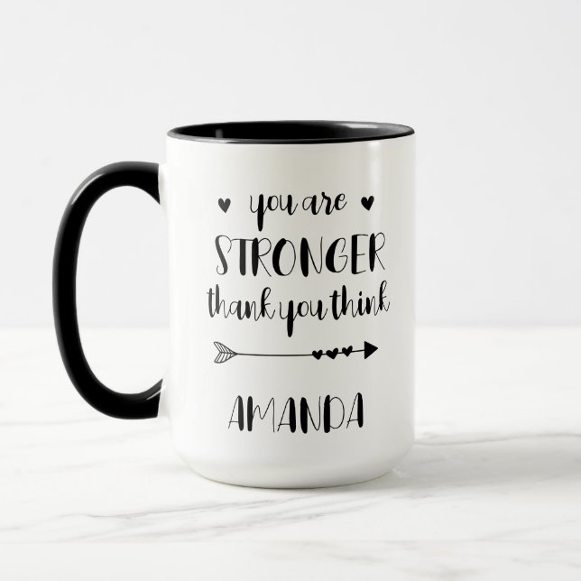 Personalised You Are Stronger Than You Think Mug (Left)