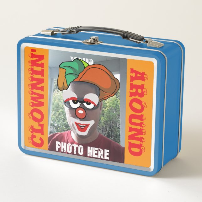 Personalised YOU AS A CLOWN Metal Lunch Box (Front)
