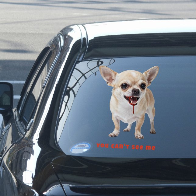 Personalised You Can't See Me Chihuahua WWE Car Window Cling (Creator Uploaded)
