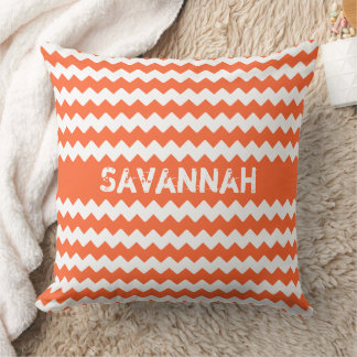 Personalised You Choose Colour Zigzag Grunge Font Cushion