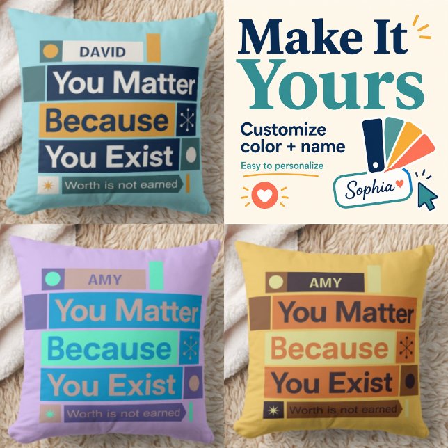 Personalised You Matter Throw Pillow (Creator Uploaded)