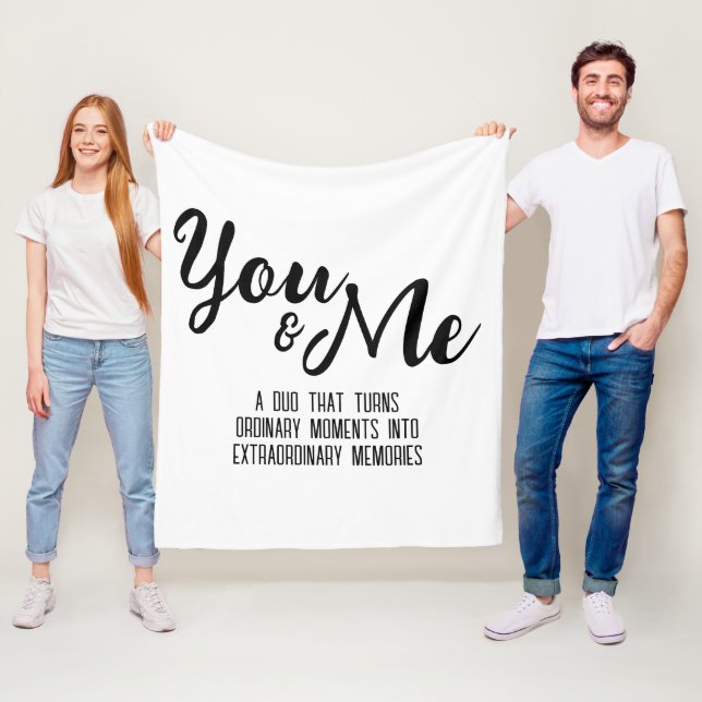 Personalised You & Me Fleece Blanket (In Situ)