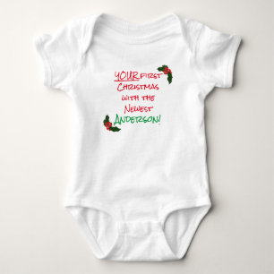 Personalised Your 1st Christmas Baby Bodysuit