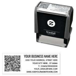 Personalised Your Address Stamp with QR Code