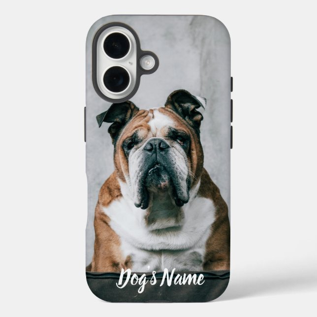 Personalised your Bulldog Photo & Name Case-Mate iPhone Case (Back)