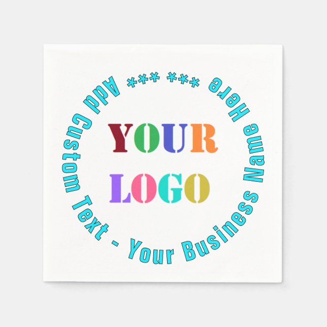 Personalised Your Busines Logo Custom Text Napkins (Front)