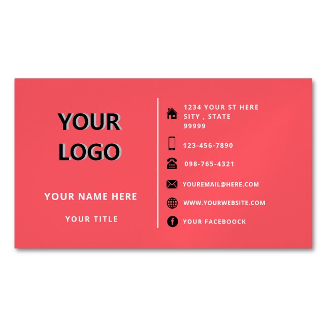 Personalised Your Business Card Magnet with Logo (Front)