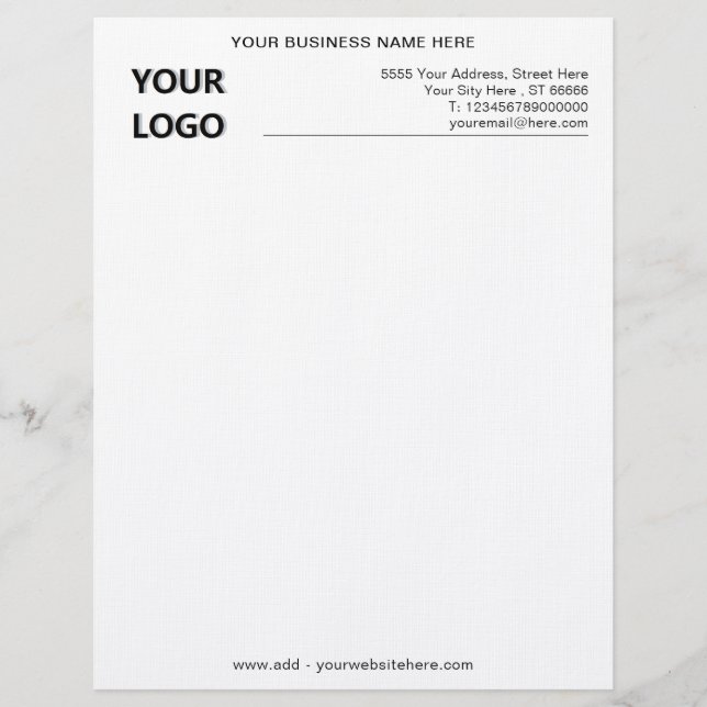 Personalised Your Business Letterhead with Logo  (Front)