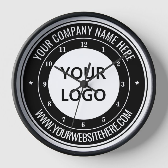 Personalised Your Business Logo and Text Clock (Front)