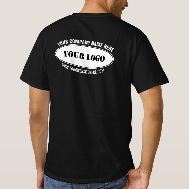 Personalised Your Business Logo and Text T-Shirt (Back)