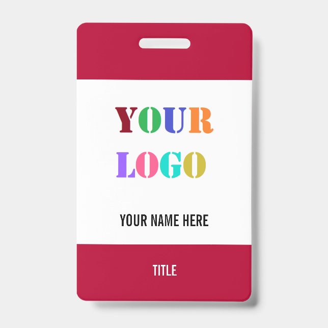 Personalised Your Business Name Badge Template ID Badge (Front)