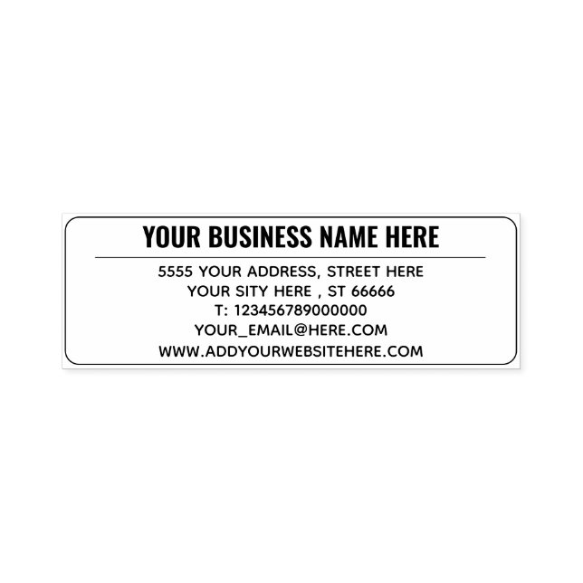 Personalised Your Business Name Info Address Stamp (Design)