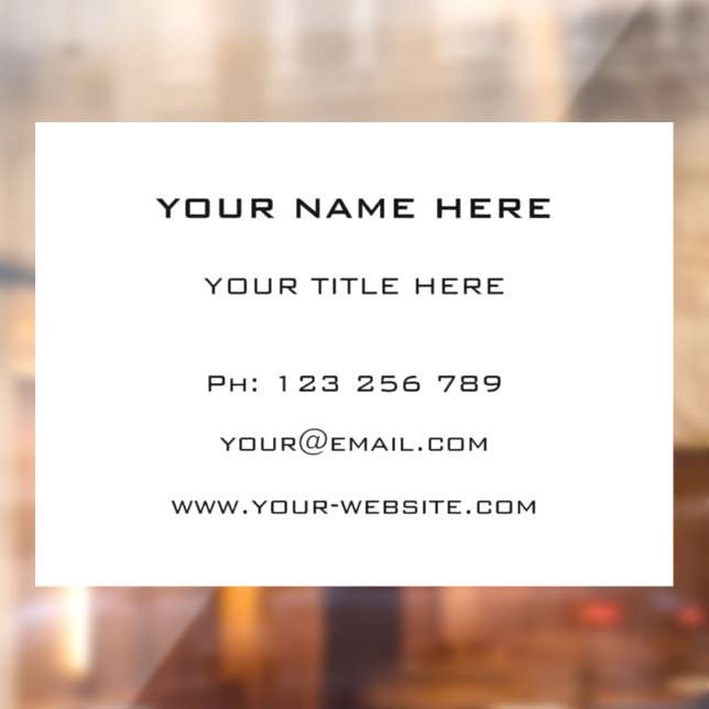 Personalised Your Business Window Cling Template (Sheet 2)