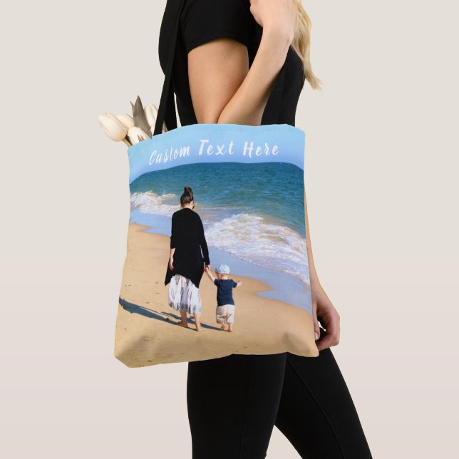 Personalised Your Custom Photo and Text Tote Bag (Close Up)