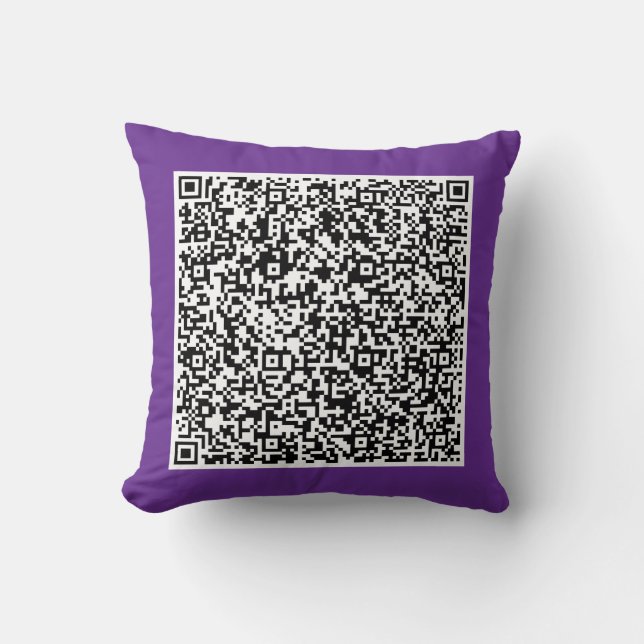 Personalised Your Custom QR Code Throw Pillow (Front)