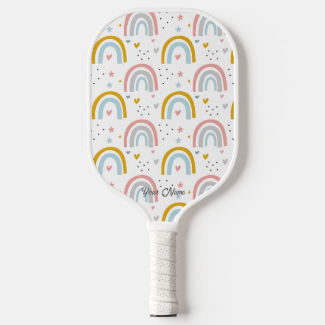 Personalised Your Cute Rainbow Pickleball Paddle (Front)