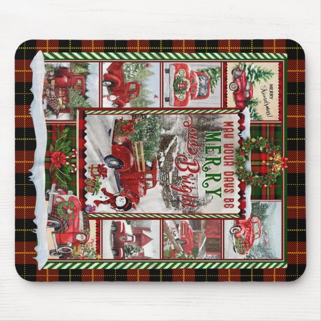 Personalised Your Day Merry And Bright, Christmas Mouse Mat (Front)