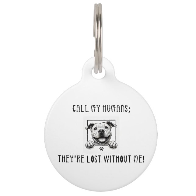 Personalised Your Dog's Photo Fun Round Pet Tag (Front)