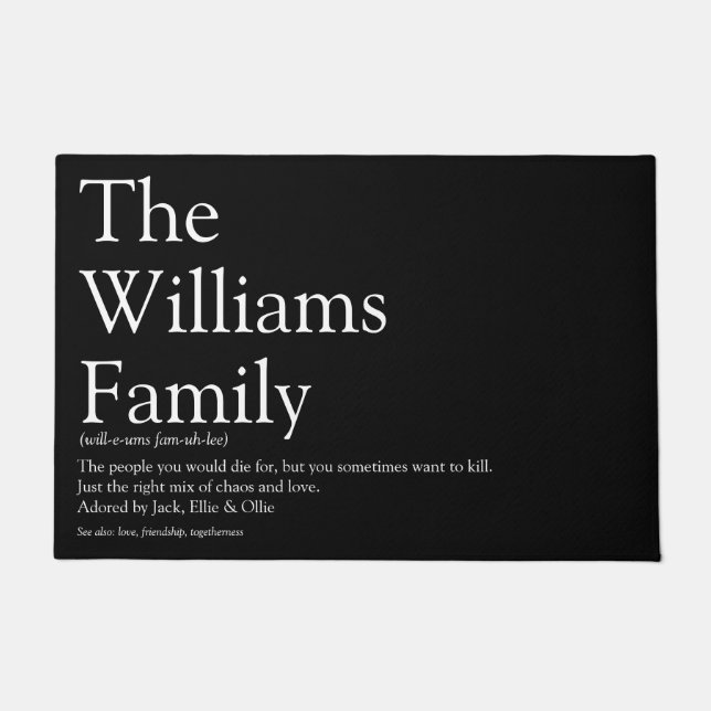 Personalised Your Family Definition Doormat (Front)