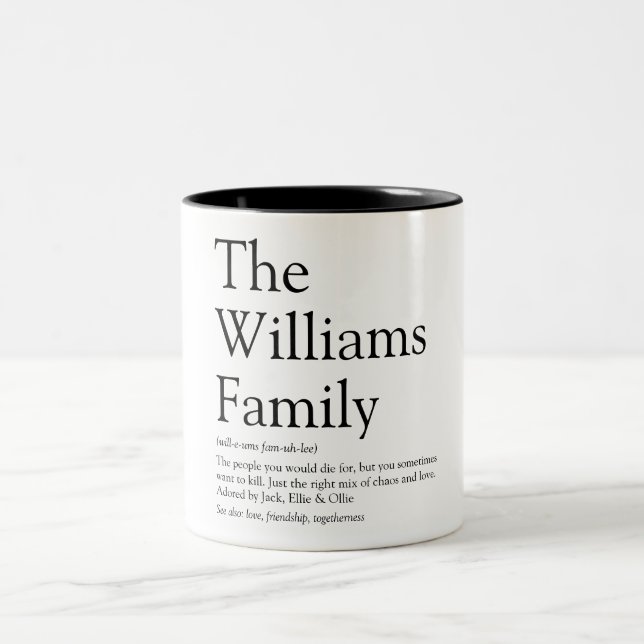 Personalised Your Family definition Two-Tone Coffee Mug (Center)