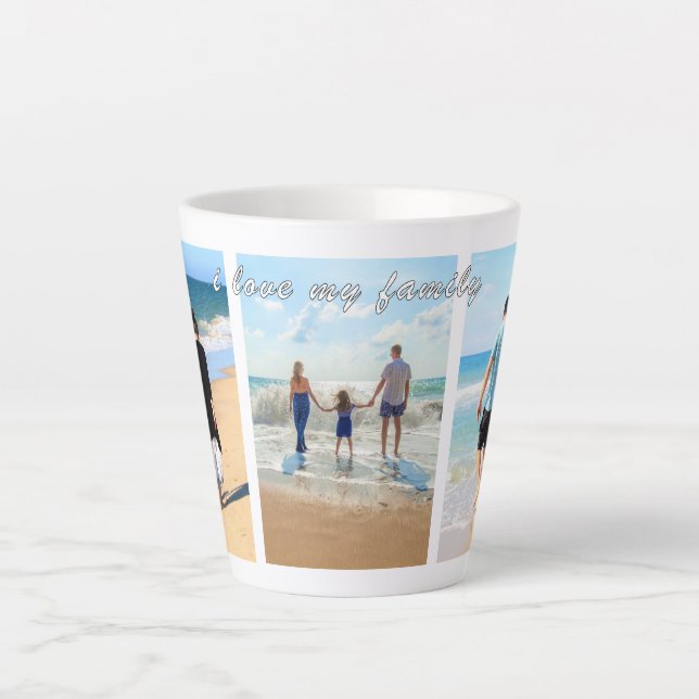 Personalised Your Family Photo Collage Latte Mug (Front)