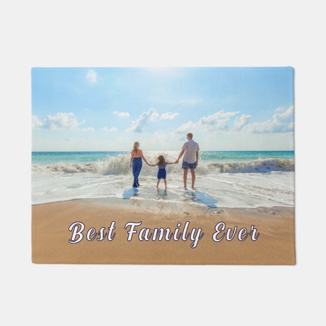 Personalised Your Family Photo Doormat with Text (Front)