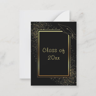 Personalised Your Graduation Invitation Black Gold