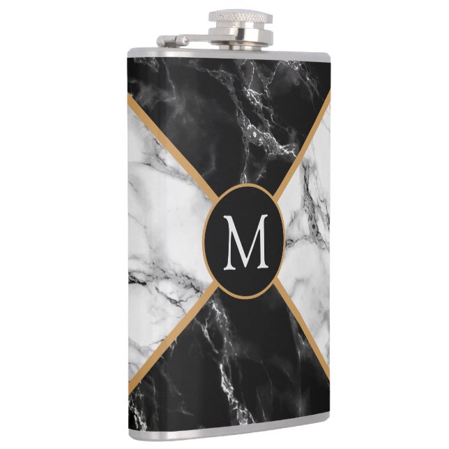Personalised Your letter Flask with Marble Design (Right)