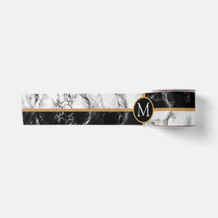Personalised Your Letter Ribbon Marble Design Satin Ribbon