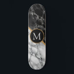 Personalised Your Letter Skateboard Marble Stone<br><div class="desc">personalised Skateboards with Black White Marble Stone Design - Add Your Letter / or Year - Age / Number / More - with Customisation Tool !</div>