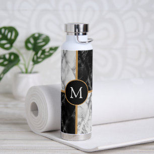 Personalised Your Letter Water Bottle Faux Marble