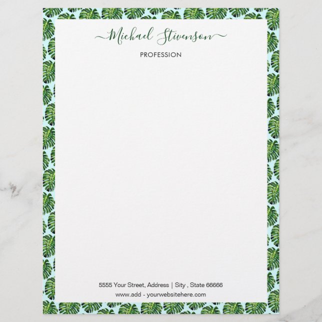 Personalised Your Letterhead with Leaves Frame (Front)